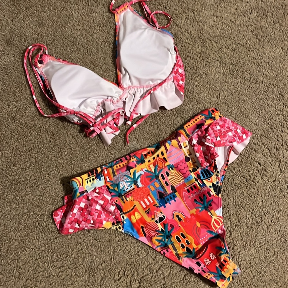Amazon Sporlike High-Waisted Pink Bikini in Castle, NWOT - Picture 8 of 8
